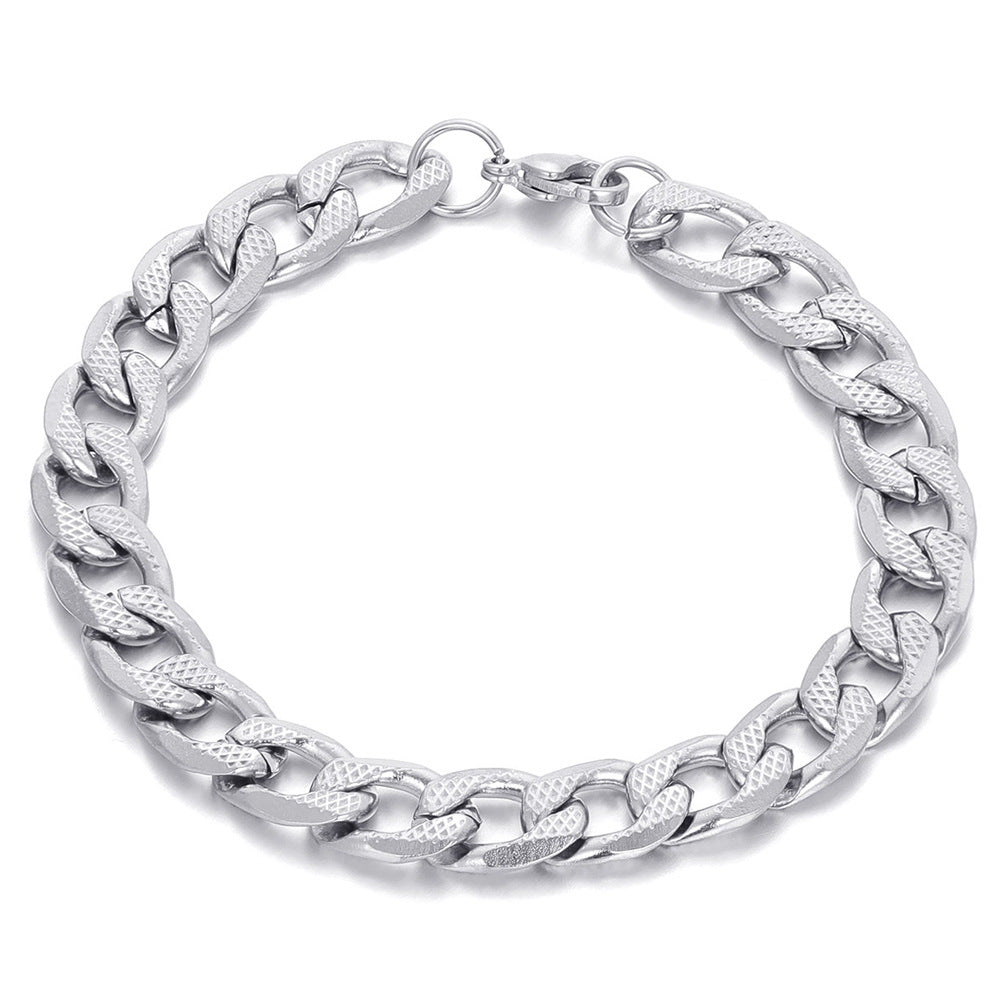 Wholesale Simple Stainless Steel Cuban Chain Bracelets